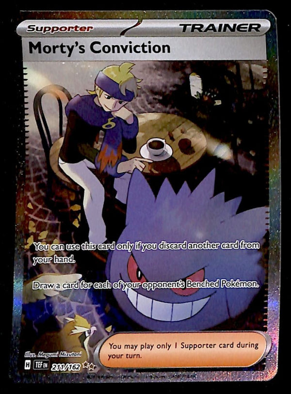 Mortys Conviction Full Art Temporal Forces 211/162, NM Pokemon Card