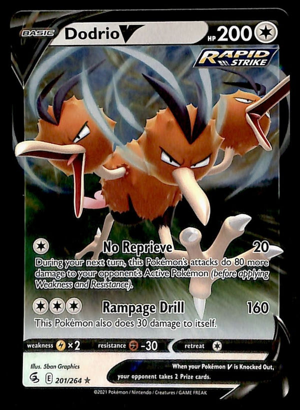 Dodrio V Ultra Rare Fusion Strike 201/264, NM Pokemon Card