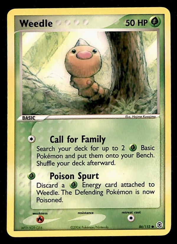 Weedle Common FireRed & LeafGreen 86/112, NM Pokemon Card