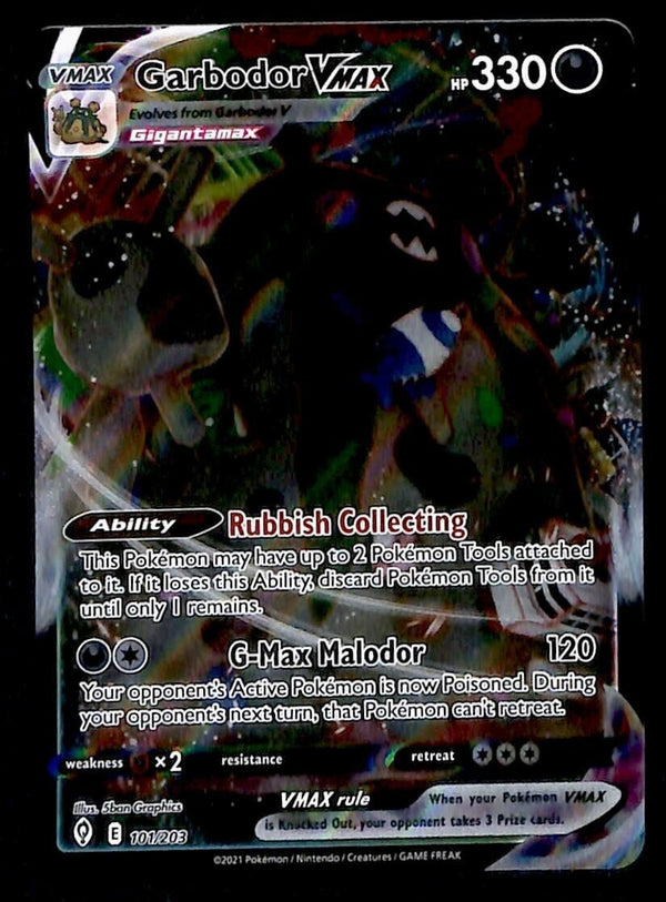 Garbodor VMax Ultra Rare Evolving Skies 101/203, NM Pokemon Card