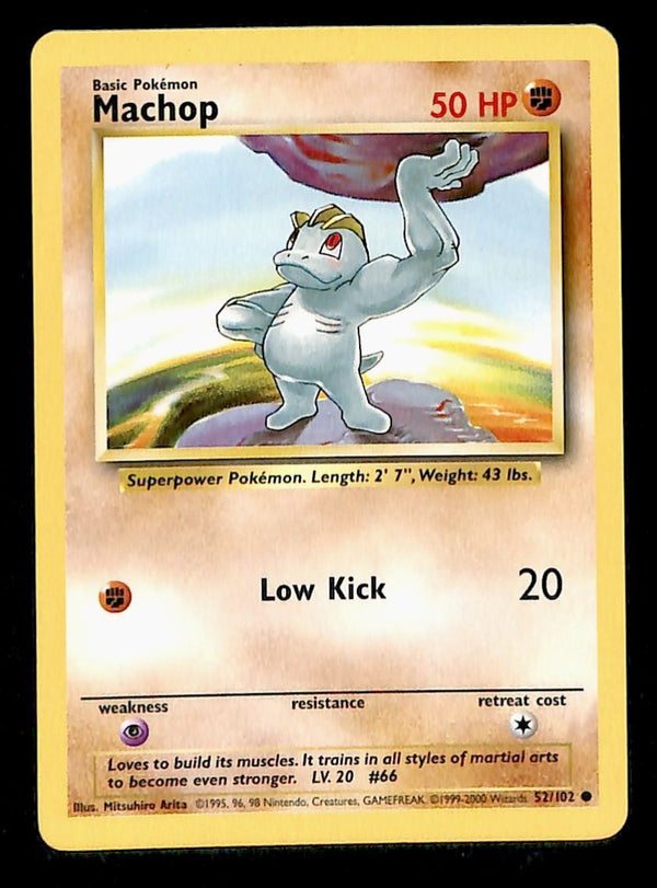 Machop Base Set Base Set 4th Print NM 52/102 Pokemon Card