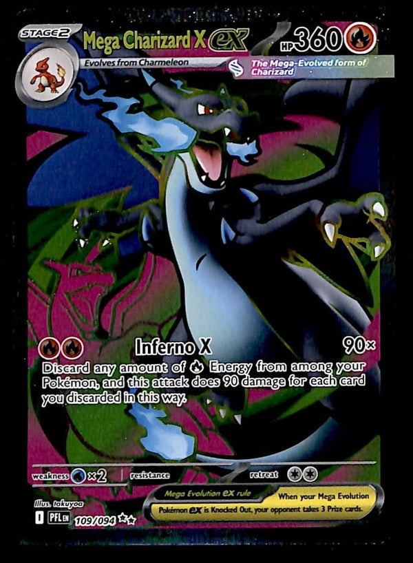 Mega Charizard X ex Full Art Phantasmal Flames 109/094, NM Pokemon Card