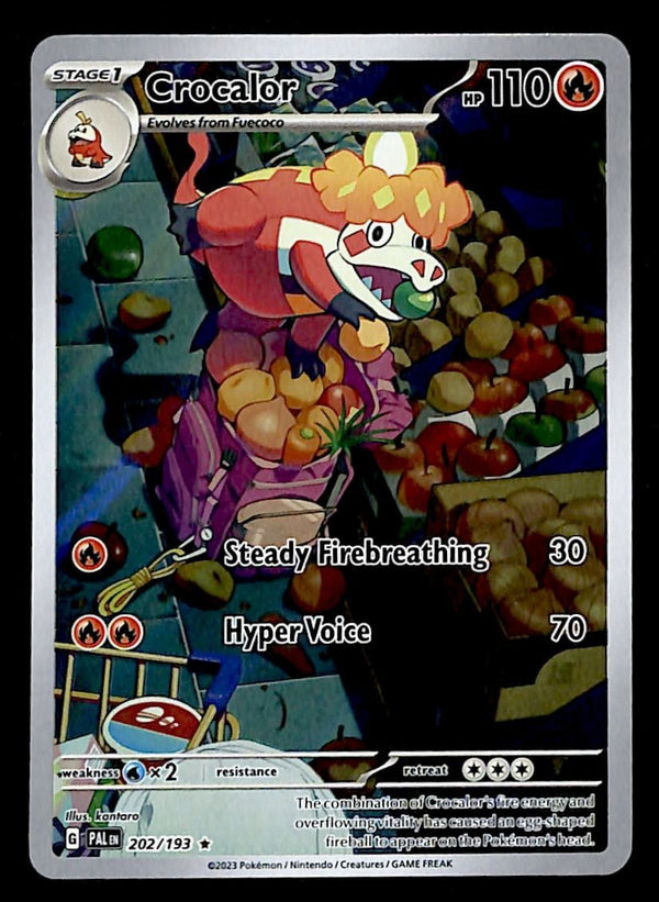 Crocalor Illistration Rare Paldea Evolved 202/193, NM Pokemon Card