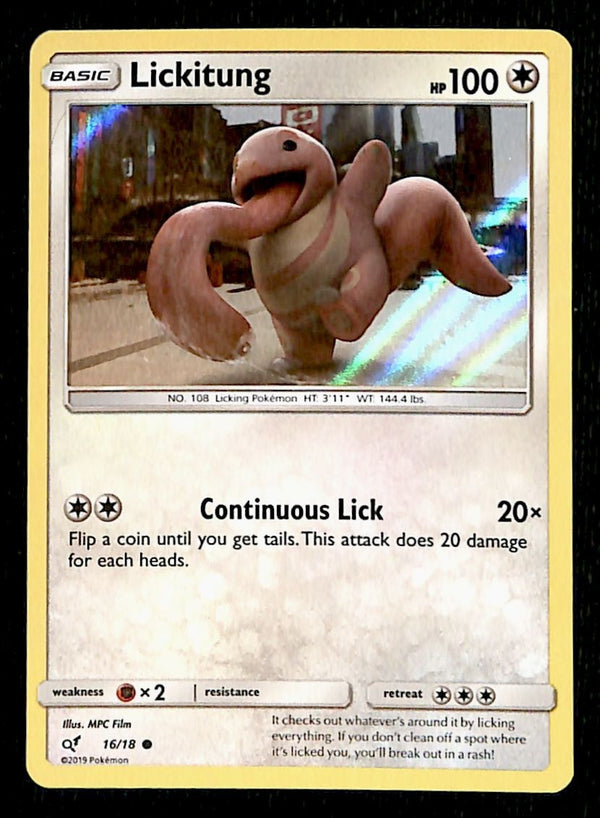 Lickitung Holo Detective Pikachu NM, 16/18 Pokemon Card.