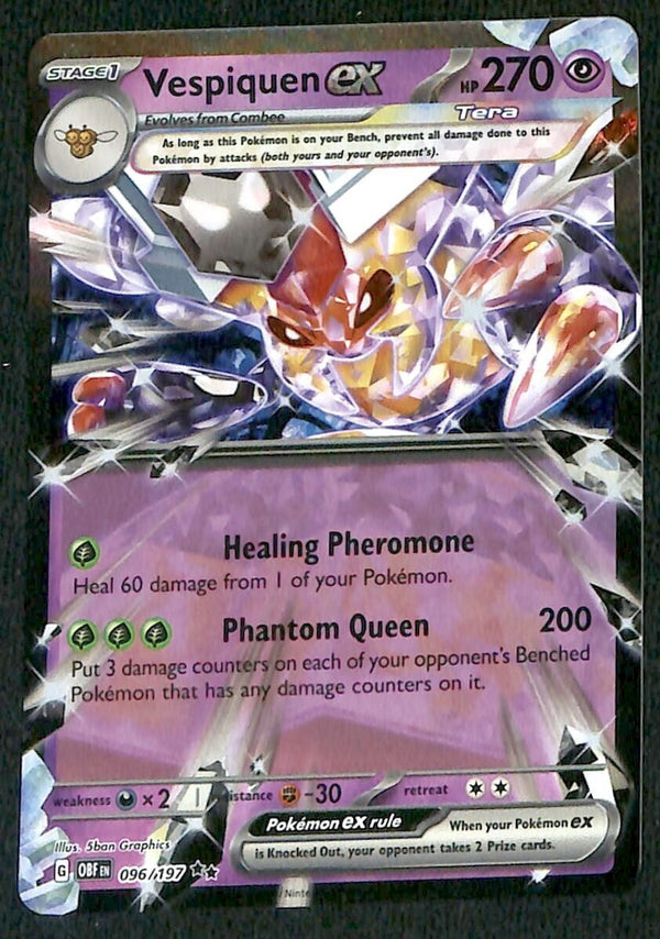 Vespiquen ex Obsidian Flames 096/197, NM Pokemon Card Vespiquen ex Obsidian Flames 096/197, NM Pokemon Card
