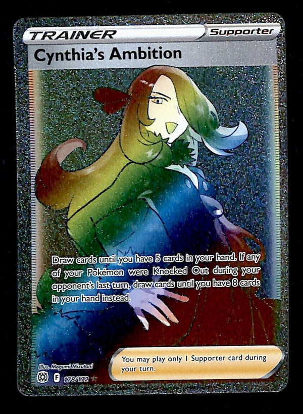 Cynthias Ambition Rainbow Rare Brilliant Stars 178/172, NM Pokemon Card