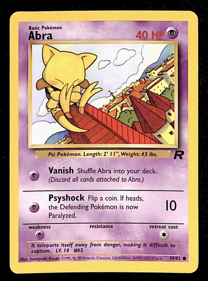 Abra Team Rocket EX, 49/82 Pokemon Card