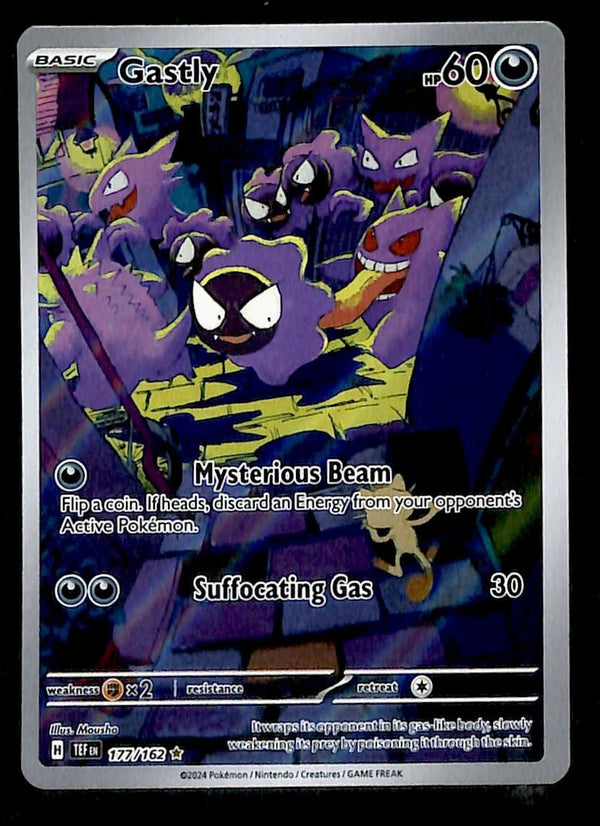 Gastly Illustration Rare Temporal Forces 177/162, NM Pokemon Card Gastly Illustration Rare Temporal Forces 177/162, NM Pokemon Card