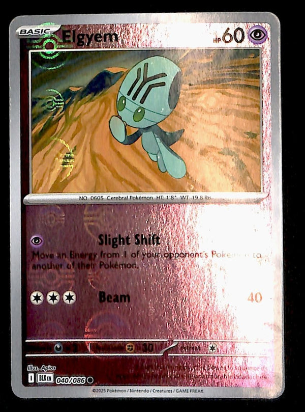 Elgyem Pokeball Black Bolt 040/086, NM Pokemon Card