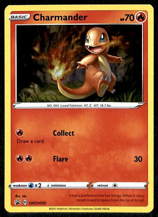 Charmander Holo Black Star Promo SWSH092, NM Pokemon Card