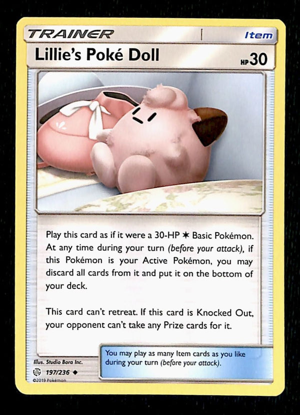 Lillies Poke Doll Trainer Common Unified Minds 197/236, NM Pokemon Card