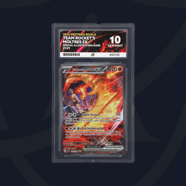 Team Rockets Moltres Destined Rivals 229/182, ACE 10 Graded Pokemon Card