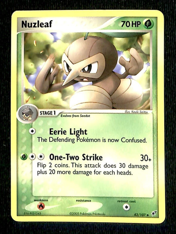 Nuzleaf EX Deoxy NM, 43/107 Pokemon Card Nuzleaf EX Deoxy NM, 43/107 Pokemon Card