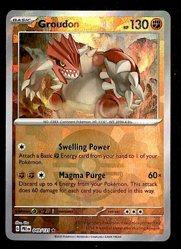 Groudon Pokeball Prismatic Evoloutions 049/131, NM Pokemon Card