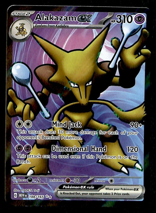 Alakazam Full Art Scarlet & Violet 151 188/165, NM Pokemon Card