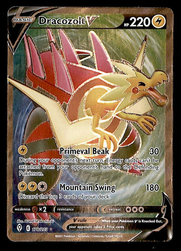 Dracozolt V Ultra Rare Evolving Skies 178/203, NM Pokemon Card