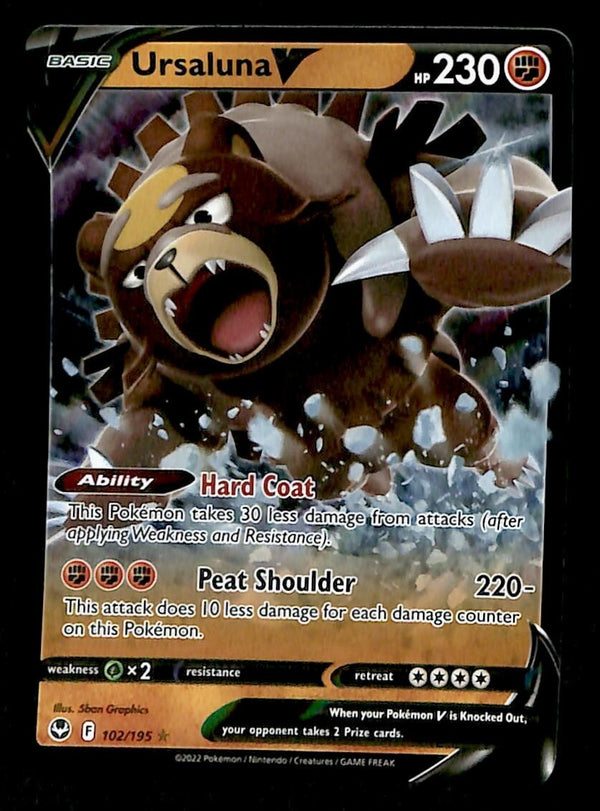 Ursaluna V Silver Tempest 102/195, NM Pokemon Card