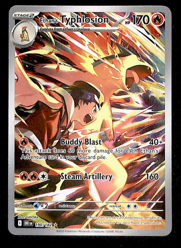 Ethan's Typhlosion Illistration Rare Destined Rivals 190/182, NM Pokemon Card