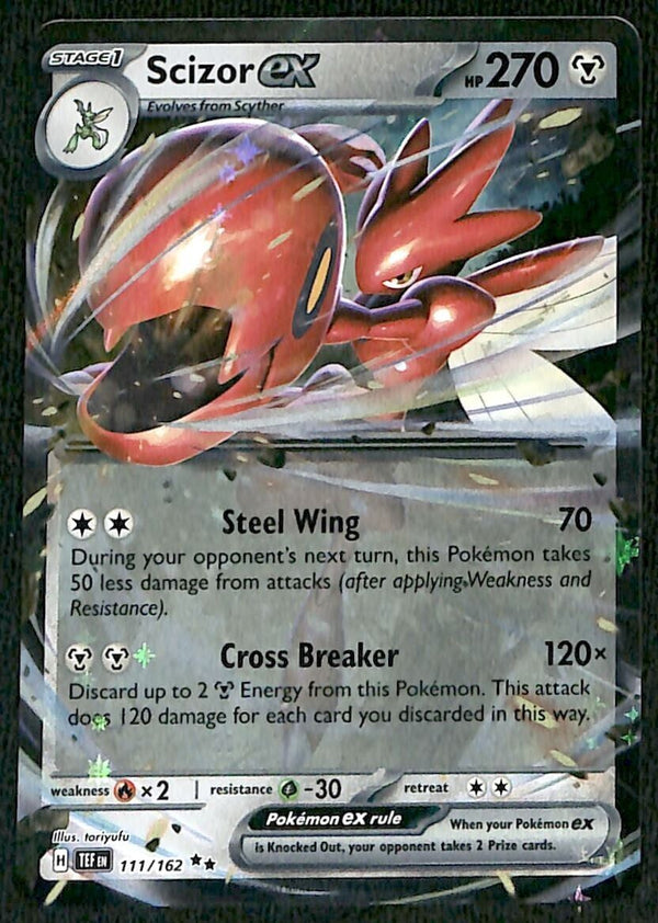 Scizor ex Ultra Rare Temporal Forces 111/162, NM Pokemon Card Scizor ex Ultra Rare Temporal Forces 111/162, NM Pokemon Card