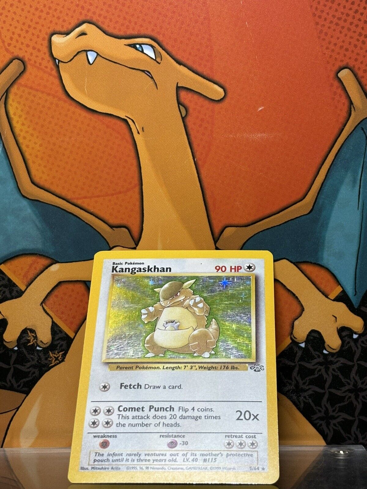 Kangaskhan Holo Jungle EX, 5/64 Pokemon Card.