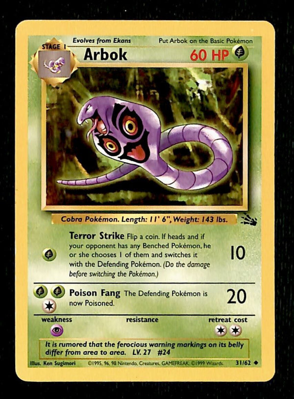 Arbok Fossil EX 21/62 Pokemon Card