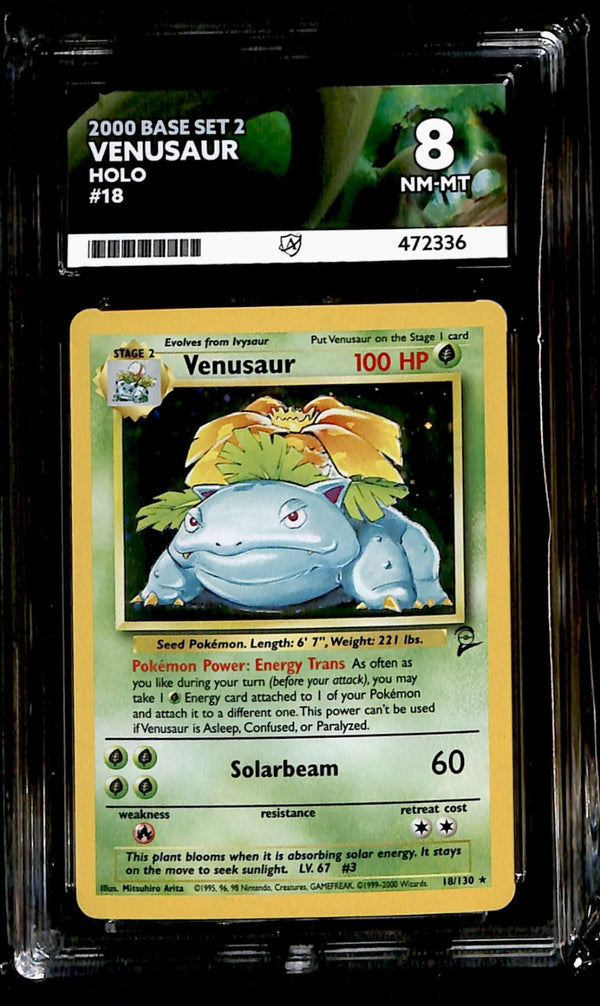 Venusaur Holo Base Set 2  18/130, ACE 8 Pokemon Card