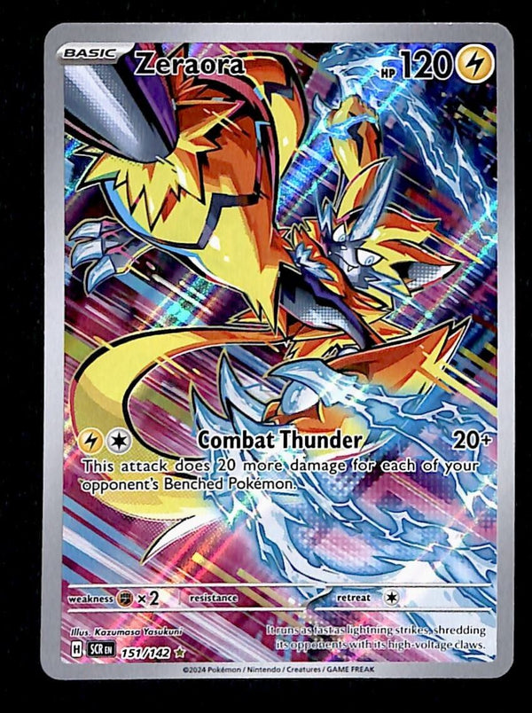 Zeraora Secret Rare Stellar Crown 151/142, NM Pokemon Card