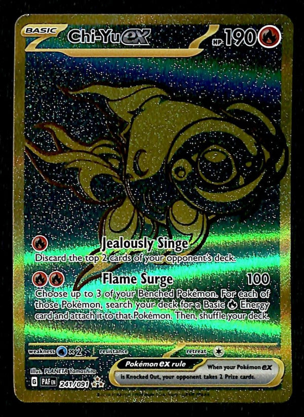 Chi-Yu EX Hyper Rare Paldean Fates 241/091, NM Pokemon Card