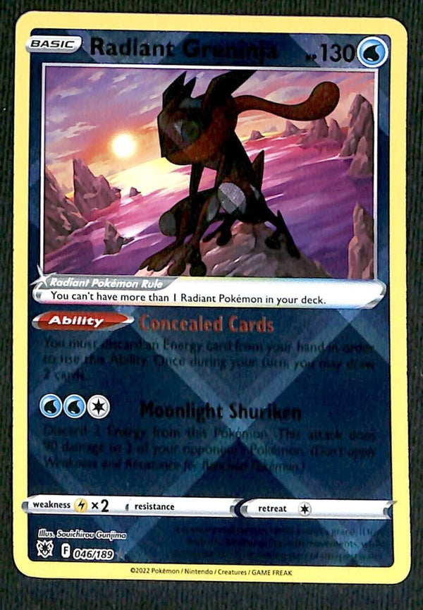 Radiant Greninja Astral Radiance 046/189, NM Pokemon Card Radiant Greninja Astral Radiance 046/189, NM Pokemon Card
