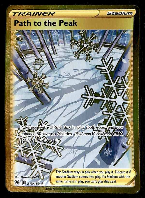 Path Of The Peak Gold Card Astral Radiance 213/189, NM Pokemon Card