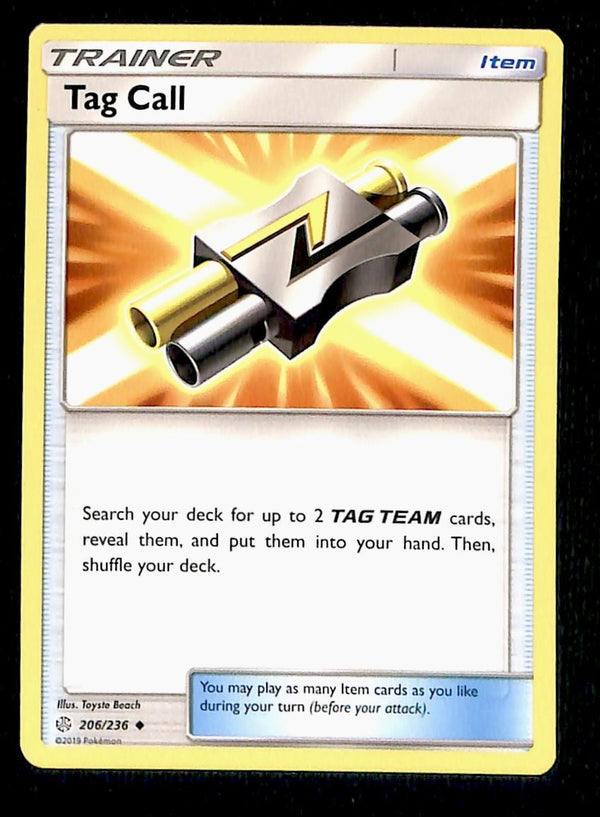 Tag Call Trainer Common Unified Minds 206/236, NM Pokemon Card