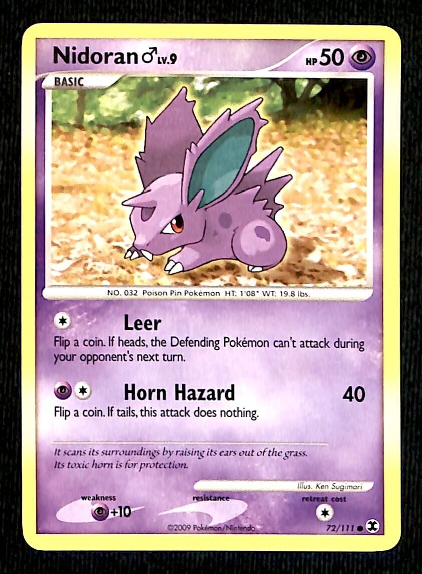 Nidordan Rising Rivals NM, 72/111 Pokemon Card