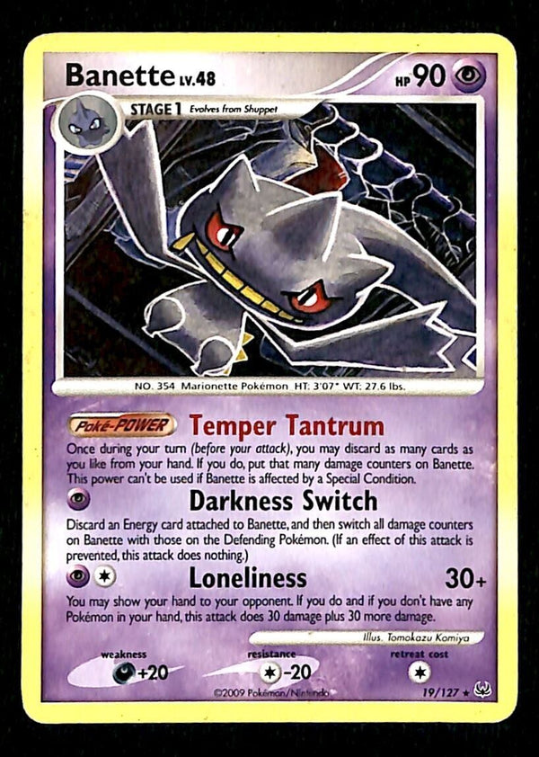 Banette Platinum EX, 19/127 Pokemon Card