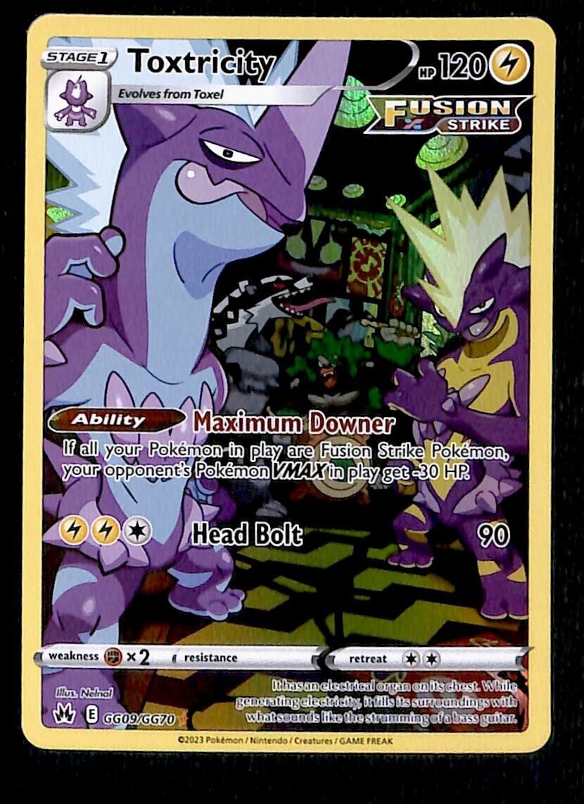 Toxtricity Galarian Gallery Ultra Rare Crown Zenith GG09/GG70, NM Pokemon Card