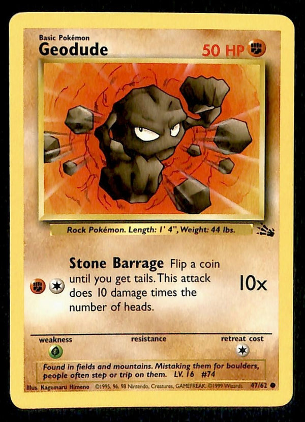 Geodude Fossil NM, 47/62 Pokemon Card
