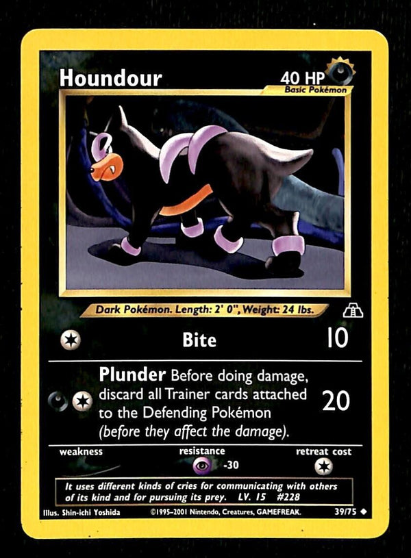 Houndour Neo Discovery EX, 39/75 Pokemon Card.