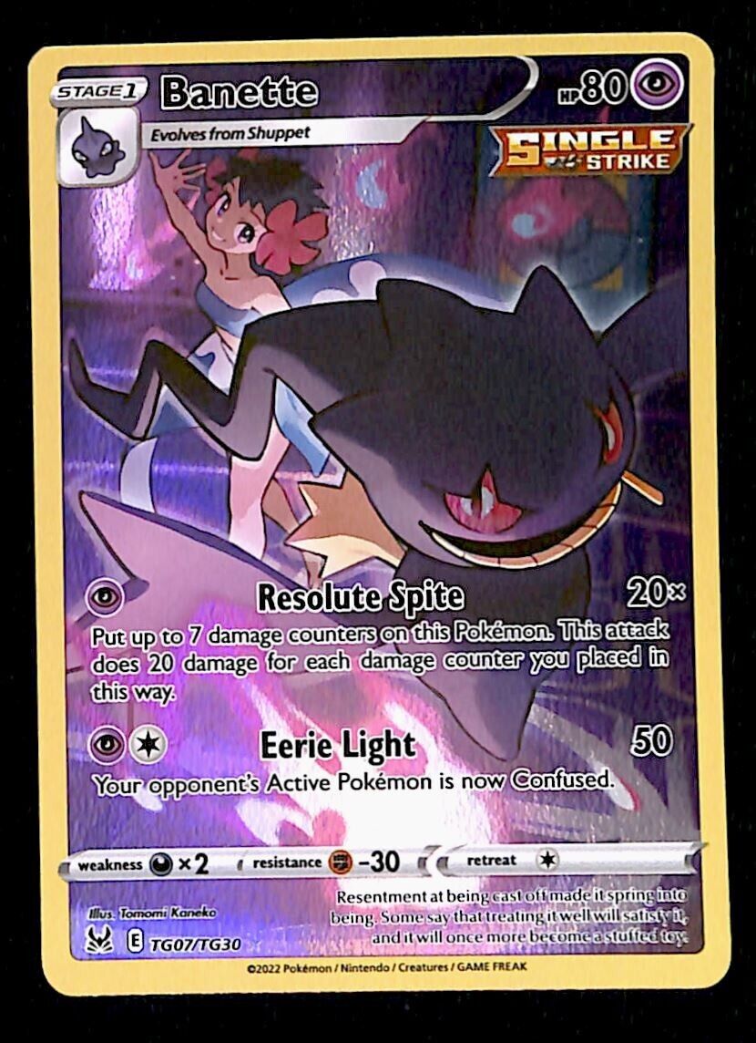 Banette Trainer Gallery Lost Origin TG07/TG30, NM Pokemon Card