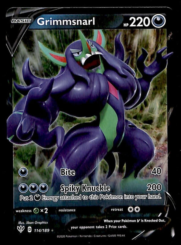 Grimmsnarl V Ultra Rare Darkness Ablaze 114/189, NM Pokemon Card