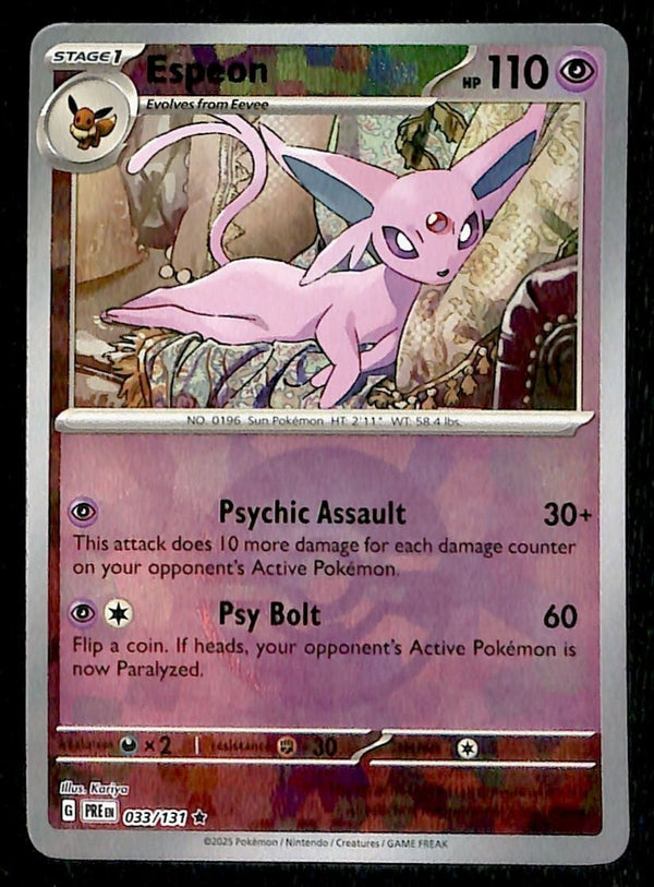 Espeon Pokeball Prismatic Evoloutions 033/131, NM Pokemon Card