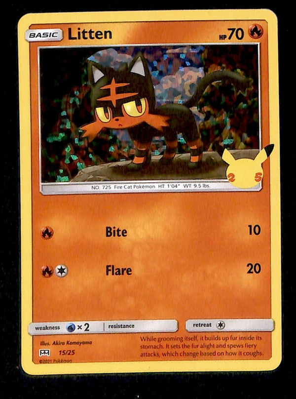 Litten Holo McDonalds 25th Anniversary 15/25, NM Pokemon Card