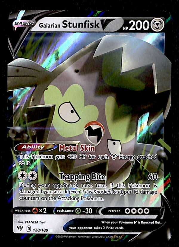 Galarian Stunfisk V Ultra Rare Astral Radiance 128/189, NM Pokemon Card