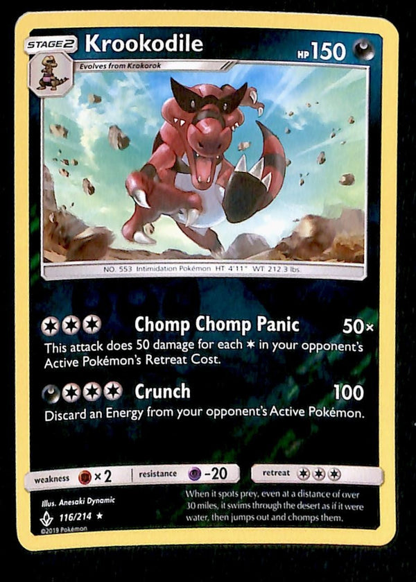 Krookodile Reverse Holo Unbroken Bonds 116/214, NM Pokemon Card