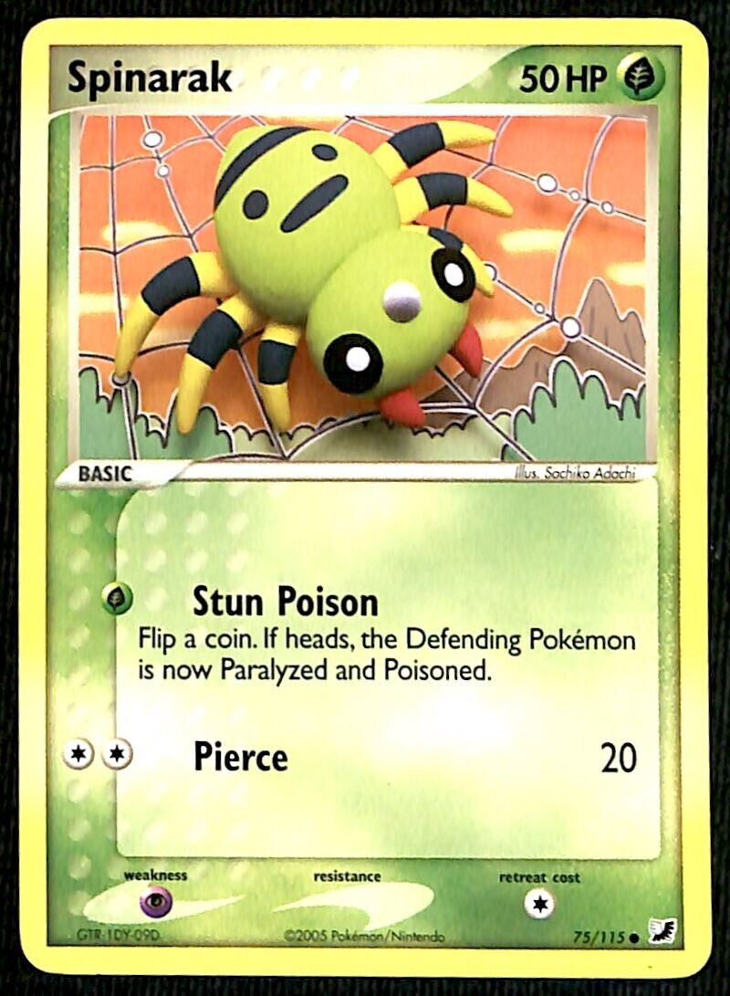 Spinarak Unseen Forces NM, 75/115 Pokemon Card