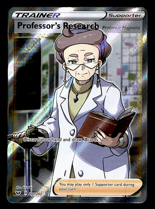 Professors Research Full Art Sword & Shield 201/202, NM Pokemon Card