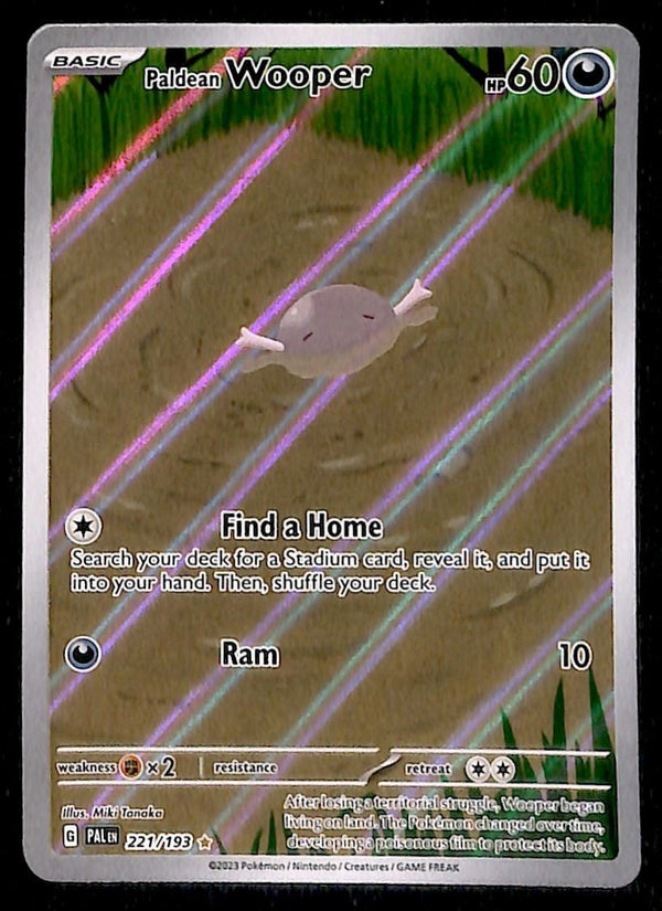 Paldean Wooper Illustration Rare Paldea Evolved 221/193, EX-NM Pokemon Card
