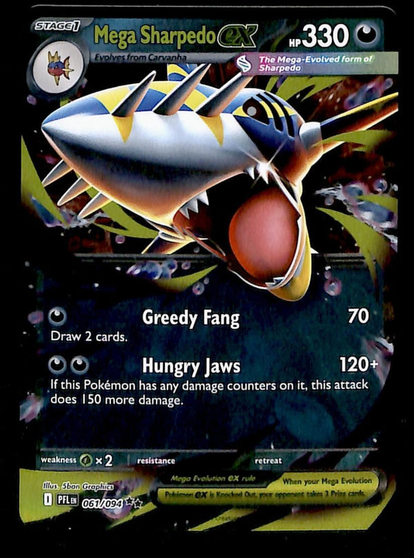 Mega Sharpedo ex Phantasmal Flames 061/094, NM Pokemon Card