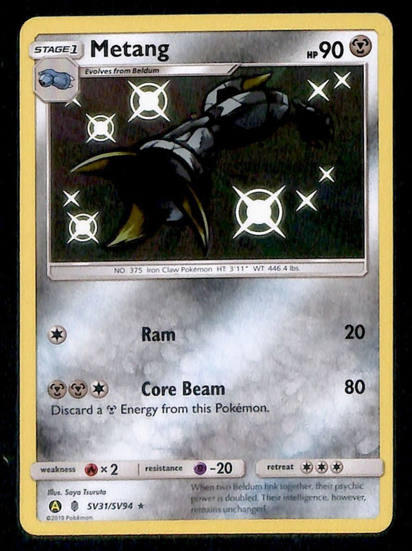 Metang Shiny Vault Hidden Fates SV31/SV94, NM Pokemon Card