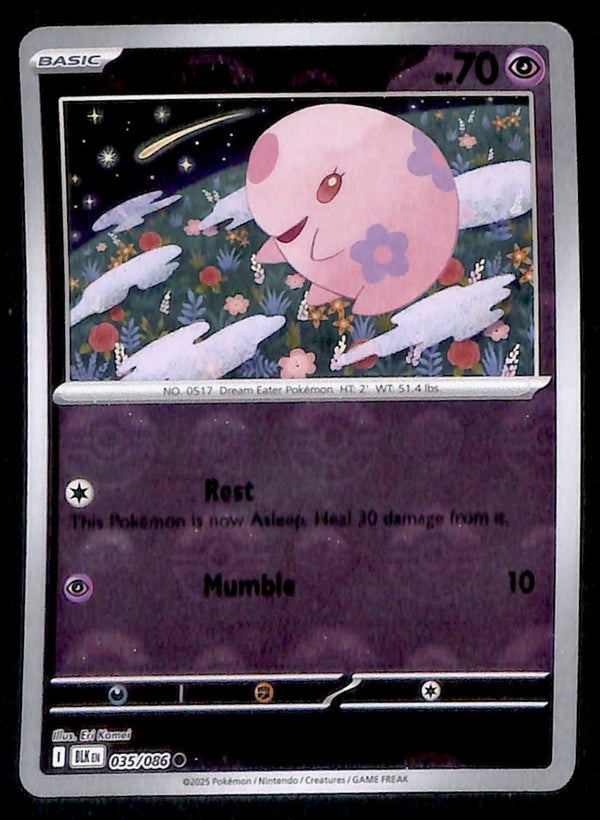 Munna Pokeball Reverse Holo Black Bolt 035/086, NM Pokemon Card