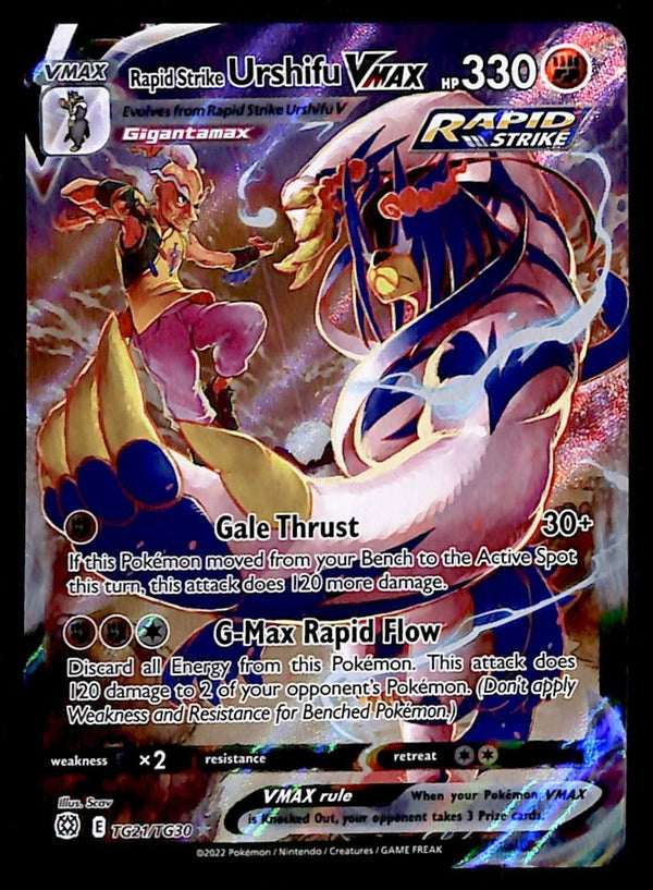Rapid Strike Urshifu VMAX Ultra Rare Brilliant Stars TG21/TG30, NM Pokemon Card