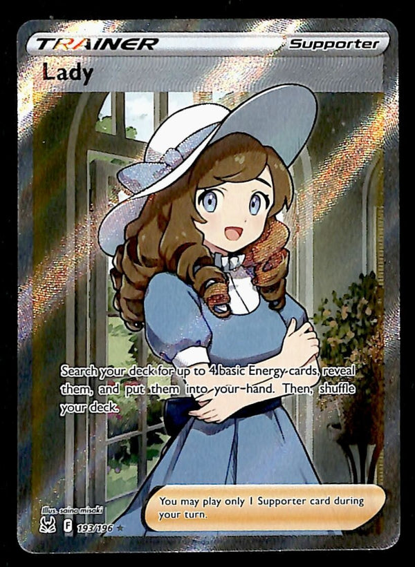 Lady Full Art Trainer Lost Origin 193/196, NM Pokemon Card Lady Full Art Trainer Lost Origin 193/196, NM Pokemon Card